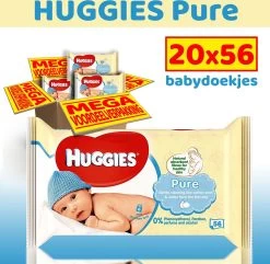 Huggies - Pure - Billendoekjes - 1120 Babydoekjes - 20 X 56 -Babyartikelen Winkel 1200x1170 8