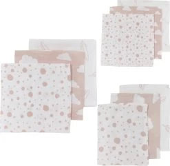 Meyco Clouds/Dots/Feathers Starterset - 9-pack - Hydrofiel - Pink
