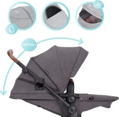 Kinderkraft B-Tour Ash Grey 3-in-1 Combi Kinderwagen Incl. Autostoel KSBTOU00DGR3000 -Babyartikelen Winkel 1200x1174 9