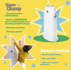 Luieremmer Large Zilver - Groot - Zonder Navulling - Geschikt Voor Pampers En Huggies - Stoma -Babyartikelen Winkel 1200x1177 7