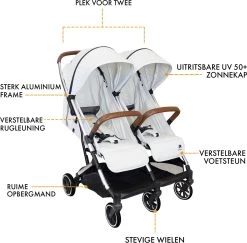 Deryan Luxe Rolo X2 Dubbele Buggy - Duo Buggy - Creme -Babyartikelen Winkel 1200x1182