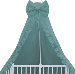 Babybam Hemeltje Ruffle Stone Green Babysluier Met Ruches - Babyhemeltje Voor Wiegje Of Ledikant