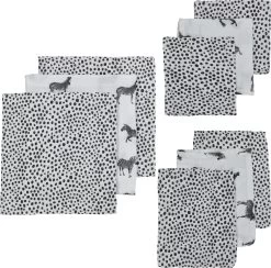 Meyco Zebra Animal Starterset - 9-pack - Hydrofiel - Black