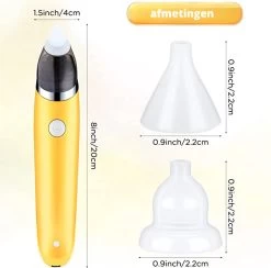 Premium Elektrische Oplaadbare Neus Reiniger Voor Baby En Kinderen - Inclusief Oplader, Handleiding En Batterijen - Hygiënische Neusreiniger - Baby Aspirator - Neuszuiger - Baby Neuspompje - Toetenveger - Baby Neusreiniger - Geel - Neusspoeler -Babyartikelen Winkel 1200x1185 9