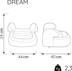 Nania - Zitverhoger Dream Luxe - Groep 2/3 (van 15 Tot 36 Kg) - 3 Tot 12 Jaar - Grijs -Babyartikelen Winkel 1200x1186 2