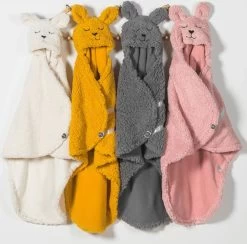 Jollein Wikkeldeken Bunny 100x105cm - Mustard -Babyartikelen Winkel 1200x1187 1