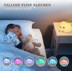 MIRI Nachtlampje Kinderen – Wolk – Nachtlamp – USB-Oplaadbaar – LED – RGB Kleuren – Dimmer – Timer – Draadloos – Kindvriendelijk – Babykamer -Babyartikelen Winkel 1200x1187 4