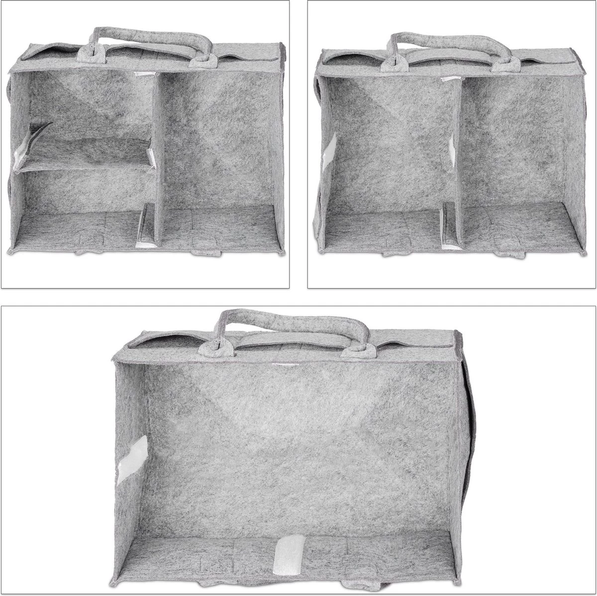 Relaxdays Luiertas Baby - Verzorgingstas Vilt - Organizer Luiers - Uitneembare Schotjes - Lichtgrijs 7 Relaxdays Luiertas Baby - Verzorgingstas Vilt - Organizer Luiers - Uitneembare Schotjes - Lichtgrijs - Afbeelding 7
