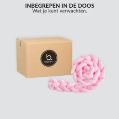 Buxibo Baby Bed Bumper - Baby Veiligheid/Hoofdbescherming/Bedbescherming - Multifunctionele Voedingskussen/Bedomrande/Boxomrander - 200CM - Roze -Babyartikelen Winkel 1200x1200 1017