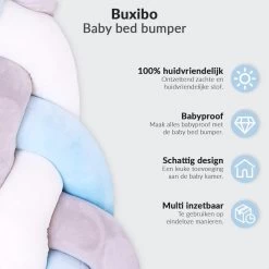 Buxibo Baby Bed Bumper - Baby Veiligheid/Hoofdbescherming/Bedbescherming - Multifunctionele Voedingskussen/Bedomrande/Boxomrander - 200CM - Blauw 15 Buxibo Baby Bed Bumper - Baby Veiligheid/Hoofdbescherming/Bedbescherming - Multifunctionele Voedingskussen/Bedomrande/Boxomrander - 200CM - Blauw -Babyartikelen Winkel 1200x1200 1025