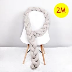 Baby Bed Bumper Gevlochten, Boxomrander, Hoofdbeschermer, Bedbumper,boxrand (2 Meter) Van Baby-slofje.nl , Grijs