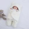 BonBini´s Teddy Bear Wikkeldeken Newborn Deluxe - Zachte Witte Teddy Beer Inbakerdoek Newborn Baby - 0-3 Maanden - Wit