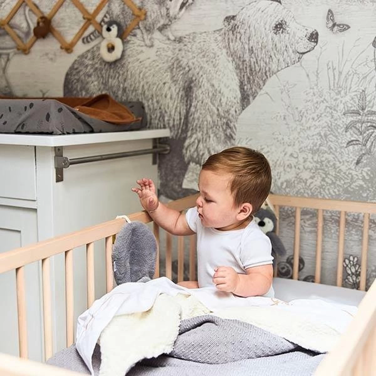 Jollein Baby Deken Ledikant 100x150cm Teddy Bliss Knit - Storm Grey 7 Jollein Baby Deken Ledikant 100x150cm Teddy Bliss Knit - Storm Grey - Afbeelding 7