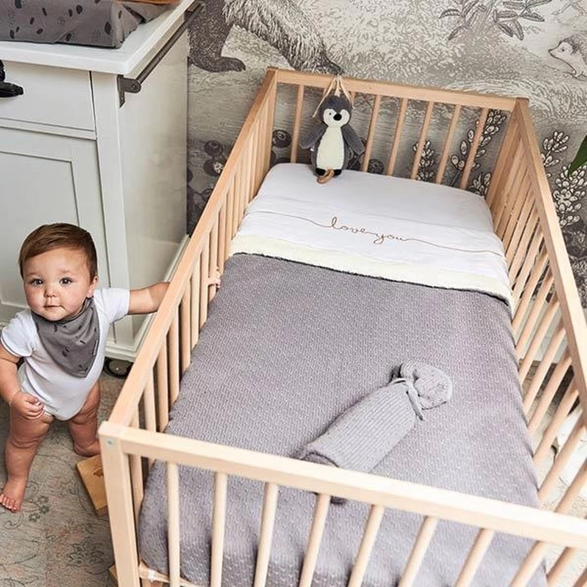 Jollein Baby Deken Ledikant 100x150cm Teddy Bliss Knit - Storm Grey 19 Jollein Baby Deken Ledikant 100x150cm Teddy Bliss Knit - Storm Grey - Afbeelding 19