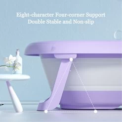 K IKIDO Babybadje Opvouwbaar - 3 In 1 Opvouwbaar - 83 × 48 × 23,5 Cm - Baby Badje - Peuterbadje - Babybadkuip -Inclusief Badkussen - Purper -Babyartikelen Winkel 1200x1200 1210