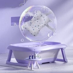 K IKIDO Babybadje Opvouwbaar - 3 In 1 Opvouwbaar - 83 × 48 × 23,5 Cm - Baby Badje - Peuterbadje - Babybadkuip -Inclusief Badkussen - Purper -Babyartikelen Winkel 1200x1200 1213