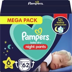 PampersĀ® Pampers Night Pants Luierbroekjes - Maat 6 - Mega Pack - 62 Luierbroekjes