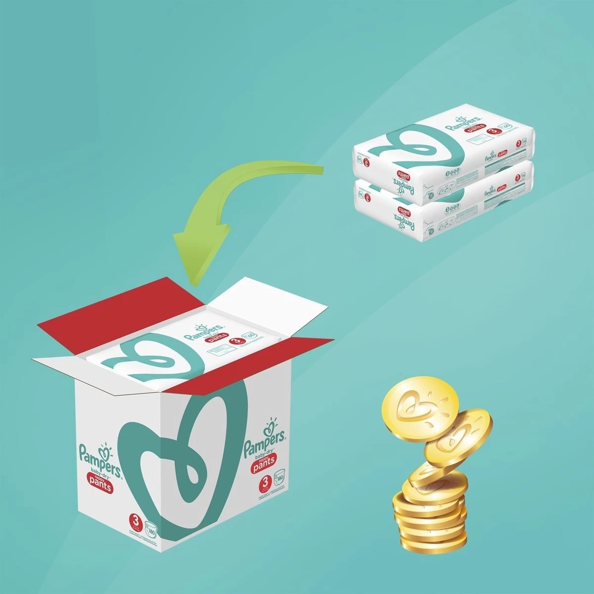 Pampers® Pampers Baby Dry Pants Luierbroekjes - Maat 3 - Mega Maandbox - 282 Luierbroekjes 2 Pampers® Pampers Baby Dry Pants Luierbroekjes - Maat 3 - Mega Maandbox - 282 Luierbroekjes - Afbeelding 2