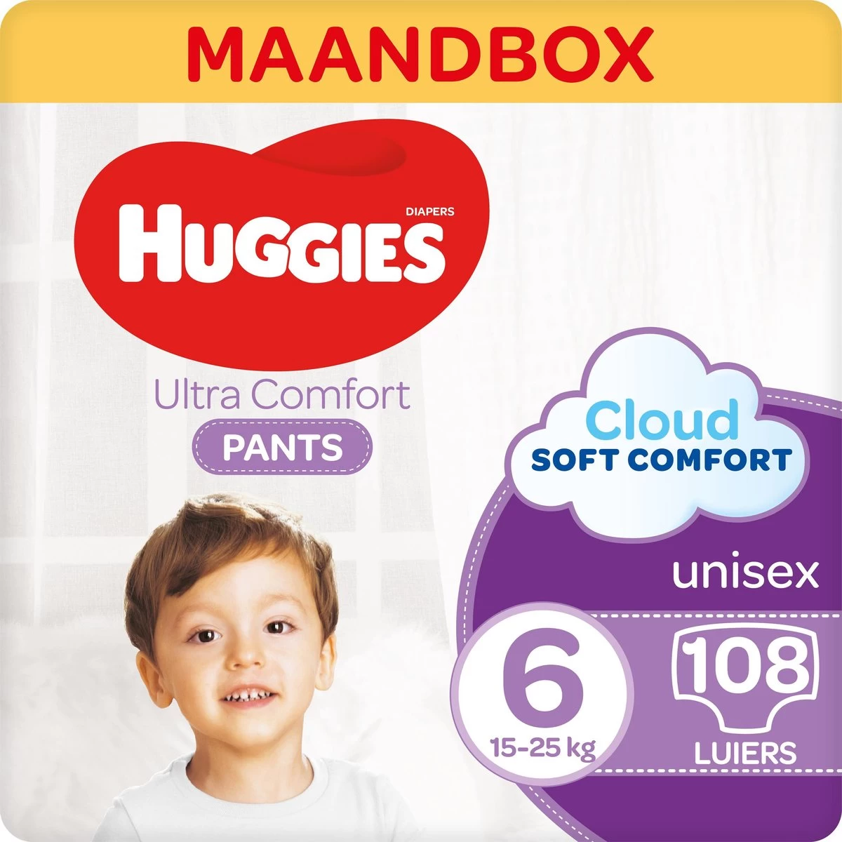 Huggies Luierbroekjes - Maat 6 (15 Tot 25 Kg) - Ultra Comfort - Unisex - 108 Stuks - Maandbox 1 Huggies Luierbroekjes - Maat 6 (15 Tot 25 Kg) - Ultra Comfort - Unisex - 108 Stuks - Maandbox