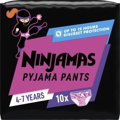 Ninjamas Pyjama Pants Luierbroekjes Meisje - 10 Nachtluiers Voor Bedplassen - 4-7 Jaar