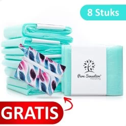Pure Sensation® Luieremmer Navulling - 8 Stuks - Geschikt Voor Korbell - Inclusief Extra Luier Etui- Navullingen 15/16 Liter - Luieremmer Zakken - Luieremmernavullingen - Luieremmers - Korbell Luieremmer – Luierzakjes Wegwerp - Korbell Navulling
