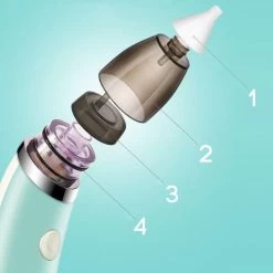A&K Elektrische Oplaadbare Neuspeer Voor Baby En Kinderen - Inclusief Oplader, Handleiding En Batterijen - Hygiënische Neusreiniger - Baby Aspirator - Neuszuiger - Baby Neuspompje - Toetenveger - Snoetenpoetser - Mintgroen - Neusspoeler -Babyartikelen Winkel 1200x1200 1636