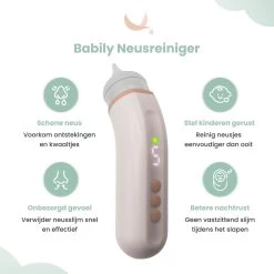Babily® - Elektrische Neusreiniger Voor Baby's - 0 T/m 6 Jaar - Neuszuiger - Neuspeer - Snoetenpoetser - Toetenveger - Aspirator - Incl. 5 Zuigkrachtstanden En 3 Kalmerende Melodieën -Babyartikelen Winkel 1200x1200 1674