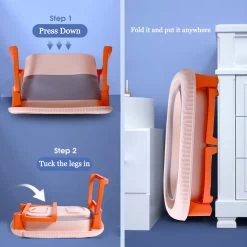 K IKIDO Babybadje - Bad Baby - Opvouwbare Babybadje - Babybadkuip - Met Steunkussen & Badkruk - Opvouwbaar Bad Kinderen - Bath Bucket - Oranje -Babyartikelen Winkel 1200x1200 1706