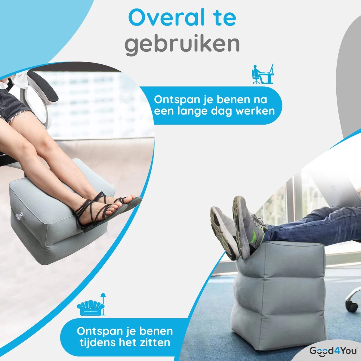 Merkloos Voetensteun | Opblaasbaar | In Alle Hoogtes Verstelbaar | Reiskussen | Vliegtuigbed | Voetensteun | 3 Verschillende Standen | Met Kinderen Reizen | Grijs 2 Merkloos Voetensteun | Opblaasbaar | In Alle Hoogtes Verstelbaar | Reiskussen | Vliegtuigbed | Voetensteun | 3 Verschillende Standen | Met Kinderen Reizen | Grijs - Afbeelding 2