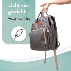 Luiertas Rugzak - Monx Luiertas Verzorgingstas Met Uitklapbaar Babybedje - Overzichtelijke Luierrugzak Extra Buggy En Kinderwagen Haken Inclusief Geïsoleerde Flessenhouder - Grijs -Babyartikelen Winkel 1200x1200 317