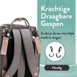 Luiertas Rugzak - Monx Luiertas Verzorgingstas Met Uitklapbaar Babybedje - Overzichtelijke Luierrugzak Extra Buggy En Kinderwagen Haken Inclusief Geïsoleerde Flessenhouder - Grijs -Babyartikelen Winkel 1200x1200 320