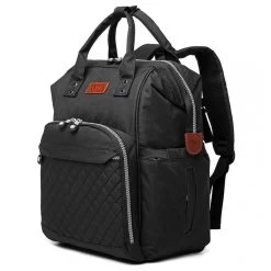 Miss Lulu Luiertas Rugzak - Inclusief Buggy En Kinderwagen Haken - Zwart (E6705 BK) -Babyartikelen Winkel 1200x1200 351