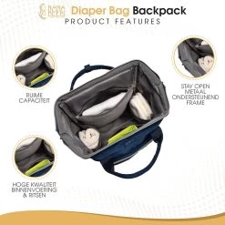 NanaBeebi Luiertas - Rugzak - Met Isoleervak - Blauw- Inclusief Flessenwarmhouder En Kinderwagenhaken -Babyartikelen Winkel 1200x1200 407