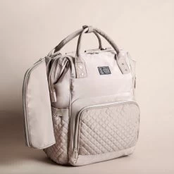 NanaBeebi Luiertas Rugzak Met Verschoonmatje - Beige Taupe - Inclusief Flessenwarmhouder - Kinderwagenhaken En Isoleervak -Babyartikelen Winkel 1200x1200 412