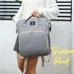 Luier- En Verzorgingstas - Luiertassen - Baby Rug Tas Met Isoleervak - Incl Flessen Verwarmer - Luiertas - Unisex/Jongens/Meisjes - Grijs - Luier Tas - Verzorgingstas Baby - Uitschuifbaar Verschoon/ Slaap Bedje - Incl Matrasje Baby - USB Poort -Babyartikelen Winkel 1200x1200 426