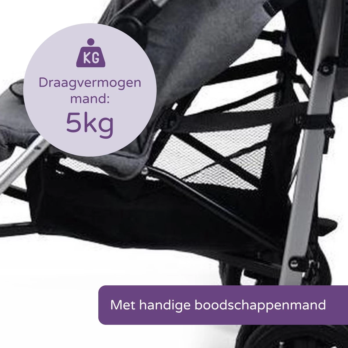 Prénatal Luxe Buggy – Kinderwagen Met Boodschappenmand En Zonneklep - Verstelbare Wandelwagen – Inklapbaar Met 1 Hand - Plooibuggy Grijs 4 Prénatal Luxe Buggy – Kinderwagen Met Boodschappenmand En Zonneklep - Verstelbare Wandelwagen – Inklapbaar Met 1 Hand - Plooibuggy Grijs - Afbeelding 4