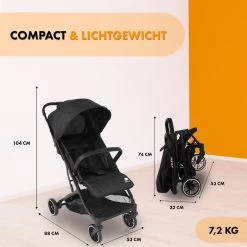 Deryan Rolo Luxe Lichtgewicht Buggy - Zwart -Babyartikelen Winkel 1200x1200 540