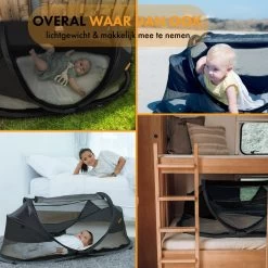 Deryan Baby Luxe Campingbedje – Inclusief Zelfopblaasbare Matras - Zwart -Babyartikelen Winkel 1200x1200 584