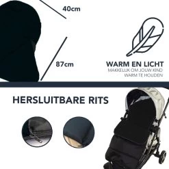 Achaté Voetenzak - Voor Kinderwagen Of Stoeltje – Baby Slaapzak - Autostoel - Zwart -Babyartikelen Winkel 1200x1200 674
