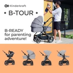 Kinderkraft B-Tour Ash Grey 3-in-1 Combi Kinderwagen Incl. Autostoel KSBTOU00DGR3000 -Babyartikelen Winkel 1200x1200 707