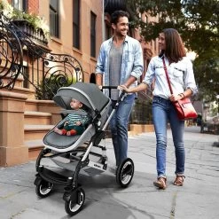 KIDUKU- 3 In 1 Combi-kinderwagen- Grijs/zilver- Buggy Incl. Autostoeltje-regenhoes- Inklapbaar -Babyartikelen Winkel 1200x1200 712