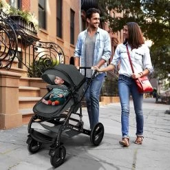 KIDUKU- 3 In 1 Combi-kinderwagen- Antraciet/zwart Buggy Incl. Autostoeltje-regenhoes- Inklapbaar -Babyartikelen Winkel 1200x1200 750
