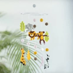 Mobiel Jungle Dieren - 21cm - Vilten Figuren - BeYoona - Fairtrade - Decoratie Voor Boven Bed, Box Of Als Babykamer Accessoire -Babyartikelen Winkel 1200x1200 770