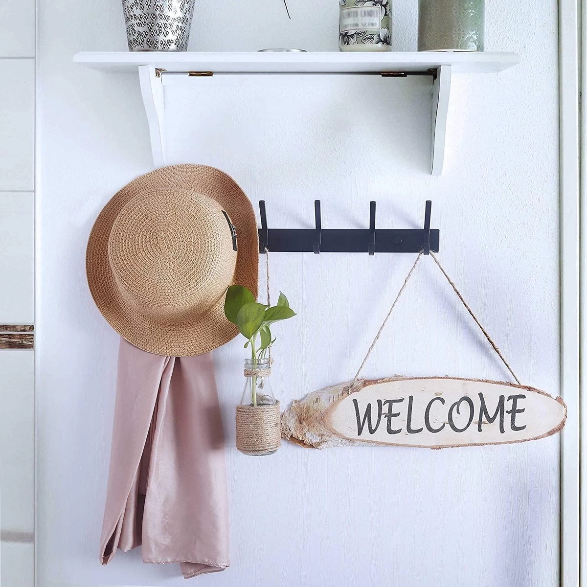 Vannons - Wandkapstok - Kapstok Hangend - RVS Metaal - 10 Hangers - Industrieel - Kapstok Zwart 5 Vannons - Wandkapstok - Kapstok Hangend - RVS Metaal - 10 Hangers - Industrieel - Kapstok Zwart - Afbeelding 5