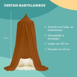 Deryan Baby Klamboe Vintage 245cm - Kinderklamboe - Hemeltje Caramel -Babyartikelen Winkel 1200x1200 834