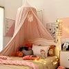 Kinderbed Luifel Ronde Koepel, Kinderkamer Decoraties, Katoenen Klamboe, Kinderen Prinses Spelen Tenten, Kamerdecoratie Voor Baby (roze)