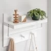 IN-HOME Landelijk Kapstok Met Hoedenplank - Wandkapstok In Metaal/Hout -Wit