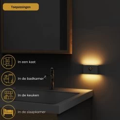 Lueas® Compacte Sensorlamp Draadloos – USB-oplaadbaar – Nachtlamp Met Bewegingssensor – LED – Wandlamp -Babyartikelen Winkel 1200x1200 901