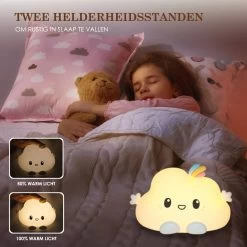 MIRI Nachtlampje Kinderen – Wolk – Nachtlamp – USB-Oplaadbaar – LED – RGB Kleuren – Dimmer – Timer – Draadloos – Kindvriendelijk – Babykamer -Babyartikelen Winkel 1200x1200 936