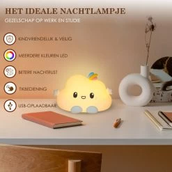 MIRI Nachtlampje Kinderen – Wolk – Nachtlamp – USB-Oplaadbaar – LED – RGB Kleuren – Dimmer – Timer – Draadloos – Kindvriendelijk – Babykamer -Babyartikelen Winkel 1200x1200 938